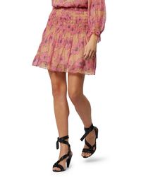Joie Silk Ava Floral Fit & Flare Skirt - Red