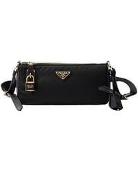 Prada - Small Re-Nylon And Leather Shoulder Bag - Lyst