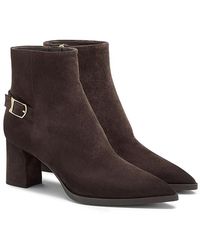 Santoni - Suede Mid-Heel Ankle Boot - Lyst
