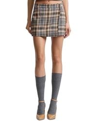 Avec Les Filles - Plaid Wrap Micro Skort - Lyst