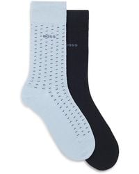 BOSS - Cotton Blend Logo Crew Socks, Pack Of 2 - Lyst