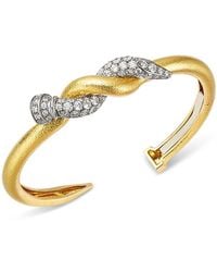 David Webb - Diamond Twisted Nail Cuff Bracelet - Lyst