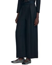 Sandro - Elastic Waist Wide Leg Trousers - Lyst