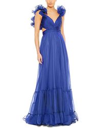 Mac Duggal - Ruffle Tiered Cut-Out Chiffon Gown - Lyst