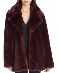 Avec Les Filles Faux Fur Swing Coat - Purple