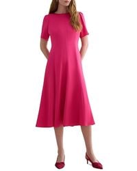 Hobbs - Camille Hammered Satin Midi Dress - Lyst