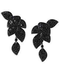 Nadri - Starlet Crystal Leaf Linear Earrings - Lyst