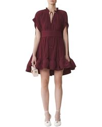 Lanvin - Short Charmeuse Dress - Lyst