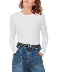 Whistles - Essentials Ribbed Crewneck Top - Lyst