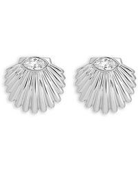 Ettika - Santorini Cubic Zirconia Shell Statement Stud Earrings - Lyst