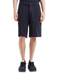Emporio Armani - Cotton Blend Double Jersey Regular Fit Bermuda Shorts - Lyst