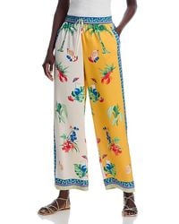 Aqua - Printed Wide Leg Pants - Lyst
