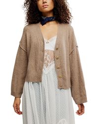 Free People - Cool Of The Night V Neck Cardigan Sweater - Lyst