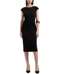 Emporio Armani - Cap Sleeve Fluid Crepe Jersey Sheath Dress - Lyst