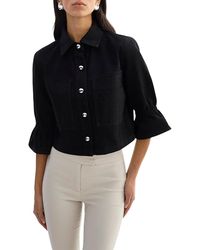 Lamarque - Ruffle Sleeve Denim Jacket - Lyst