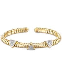 Marina B - Titanium & 18K Trisolina Diamond Pave Cuff Bangle Bracelet - Lyst