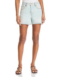 RE/DONE - Studded Mid Rise Boy Shorts - Lyst