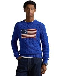 Polo Ralph Lauren - Cable Knit Flag Sweater - Lyst