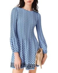 Maje - Patterned Pleated Mini Dress - Lyst