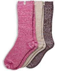 UGG - Rib Knit Slouchy Crew 3 Pack Polyester Blend/Recycled Materials - Lyst
