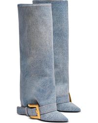 Balmain - Anthem Denim Boots - Lyst