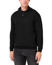 BOGGI - Extra Fine Merino Wool Half Zip Sweater - Lyst