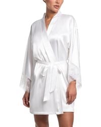In Bloom - Satin Lace Cuff Robe - Lyst