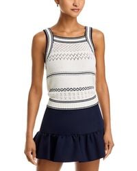 Aqua - Pointelle Crochet Tank Top - Lyst