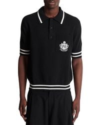 Balmain - College Emblem Short Sleeve Polo Sweater - Lyst