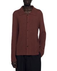 Sandro - Boxy Fit Chemise Waffle Knit Shirt - Lyst