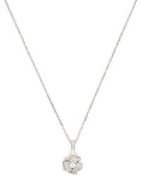Kate Spade - Bouquet Toss Cubic Zirconia & Imitation Pearl Flower Cluster Pendant Necklace In Silver Tone - Lyst