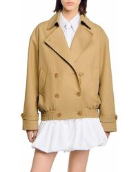 Sandro - Short Oversized Trench Coat - Lyst