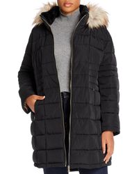 Calvin Klein Faux - Fur Trimmed Puffer Coat - Black