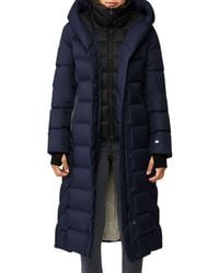 SOIA & KYO Talyse Hooded Down Puffer Coat - Blue