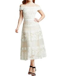 Tadashi Shoji - Adriane Floral Embroidered Tea-length Dress - Lyst
