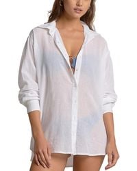 Elan - Graphic Button Down Swim Cover Up Shirt - Lyst