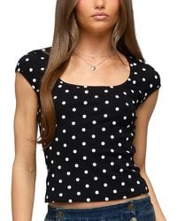Edikted - Mookie Square Neck Polka Dot Top - Lyst