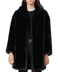 sandro red fur coat