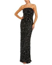 Mac Duggal - Strapless Sequin Column Evening Gown With Bow - Lyst