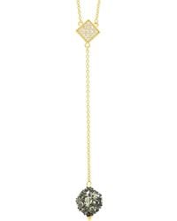 Freida Rothman Rose D'or Pavé Cluster Necklace - Metallic