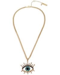 Kurt Geiger - Evil Eye Pendant Necklace, 16-18 - Lyst