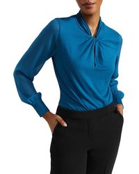 Hobbs - Ashley Twist Front Long Sleeved Blouse - Lyst