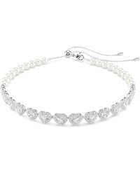Swarovski - Ariana Grande Crystal Heart Halo Tennis Choker Necklace, 11.75-17.375 - Lyst