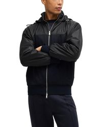 BOSS - Steele Hooded Zip Front Jacket - Lyst