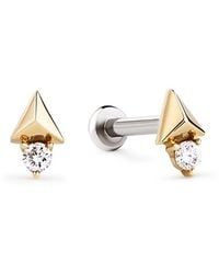 Ana Luisa - Solid Lab-Grown Diamond Pyramid Flatback Studs - Lyst