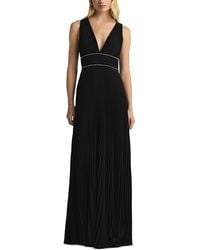 St. John - V Neck Pleated Gown - Lyst