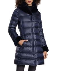 burberry limefield genuine shearling hood puffer coat