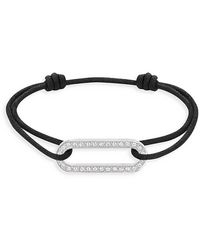 Dinh Van - 18K Maillon Diamond Link Charm Adjustable Cord Bracelet - Lyst
