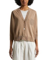 Peserico - Button Front Knitted Tricot Cardigan - Lyst