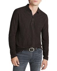 John Varvatos - Adam Long Sleeved Jacquard Polo - Lyst